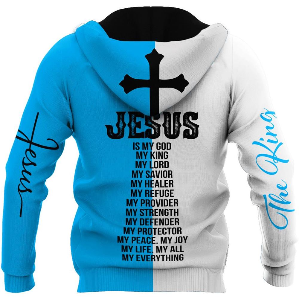 Lion White And Jesus Is The King Child Of God 3D Hoodie For Man And Women, Jesus Printed 3D Hoodie