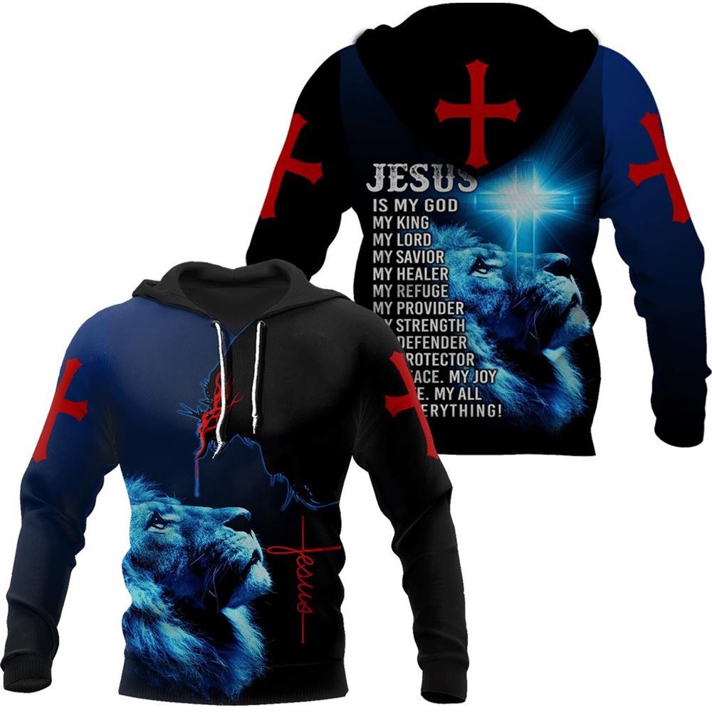 Lion Cross And Jesus Is My God 3D Hoodie For Man And Women, Jesus Printed 3D Hoodie Lion Cross And Jesus Is My God 3D Hoodie For Man And Women, Jesus Printed 3D Hoodie