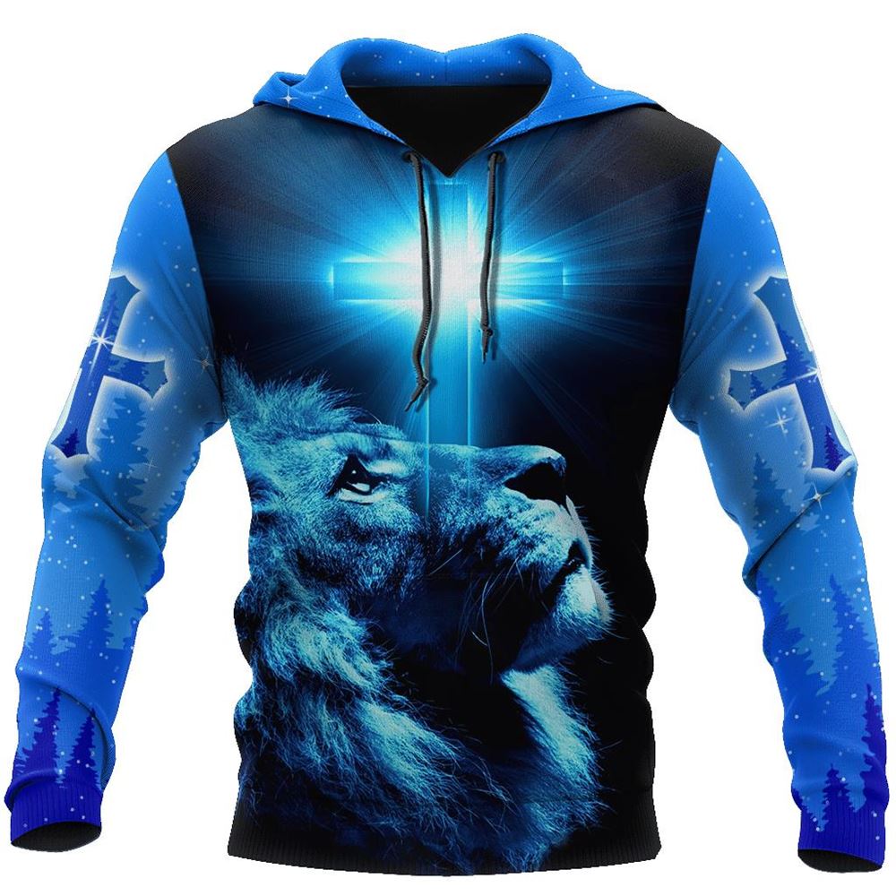 Lion Blue Cross And Jesus Is My God 3D Hoodie For Man And Women, Jesus Printed 3D Hoodie Lion Blue Cross And Jesus Is My God 3D Hoodie For Man And Women, Jesus Printed 3D Hoodie