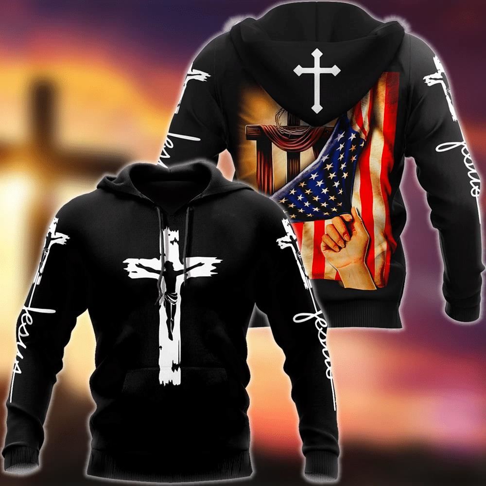 Jesus Christ With Flag One Nation Under God 3D Hoodie For Man And Women, Jesus Printed 3D Hoodie Jesus Christ With Flag One Nation Under God 3D Hoodie For Man And Women, Jesus Printed 3D Hoodie