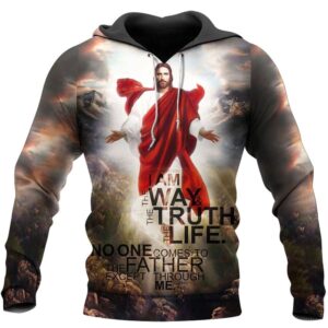 Jesus Answered I Am The Way & The Truth & The Life God 3D Hoodie For Man And Women, Jesus Printed 3D Hoodie