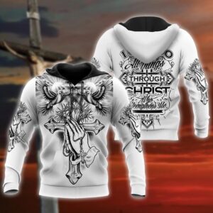 Jesus And Pigeon I Can Do All Thing Through Christ God 3D Hoodie For Man And Women, Jesus Printed 3D Hoodie