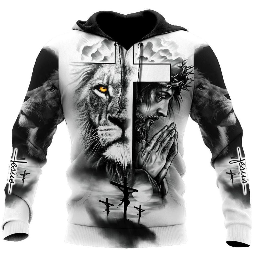 Jesus And Lion Let Your Faith Be Bigger Than Your Fear God 3D Hoodie For Man And Women, Jesus Printed 3D Hoodie Jesus And Lion Let Your Faith Be Bigger Than Your Fear God 3D Hoodie For Man And Women, Jesus Printed 3D Hoodie