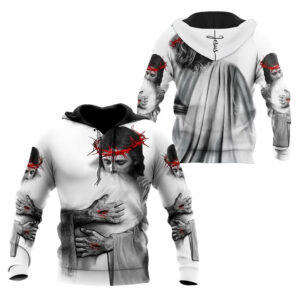 In The Arms Of Lord God 3D Hoodie For Man And Women, Jesus Printed 3D Hoodie