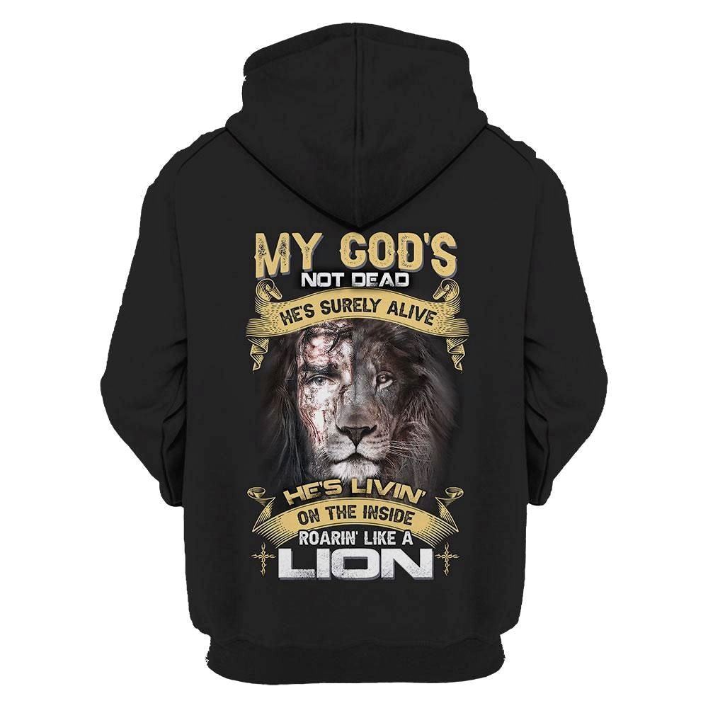 God’s Living On The Inside Roarin Like A Lion God 3D Hoodie For Man And Women, Jesus Printed 3D Hoodie
