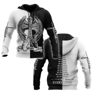 God My Everything Christian Jesus And Cross Printed Design God 3D Hoodie For Man And Women, Jesus Printed 3D Hoodie