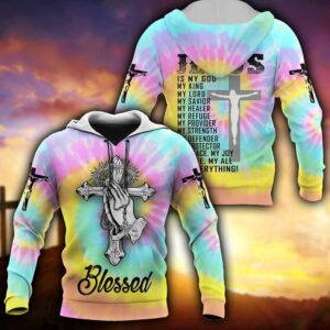 God Blesse Tie Dye Jesus Is My Provider God 3D Hoodie For Man And Women, Jesus Printed 3D Hoodie