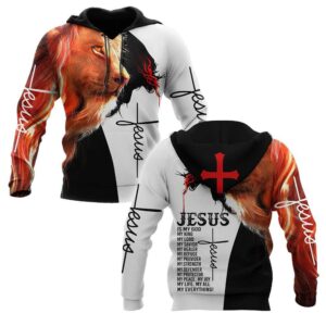 God And Lion Jesus Is My God Lion Is My Lord God 3D Hoodie For Man And Women, Jesus Printed 3D Hoodie