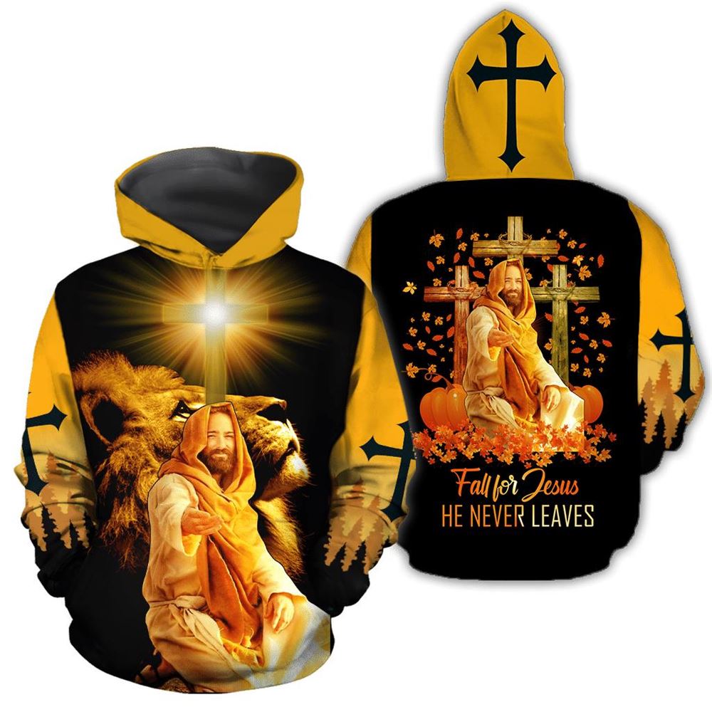 Fall For Jesus He Never Leaves God 3D Hoodie For Man And Women, Jesus Printed 3D Hoodie Fall For Jesus He Never Leaves God 3D Hoodie For Man And Women, Jesus Printed 3D Hoodie