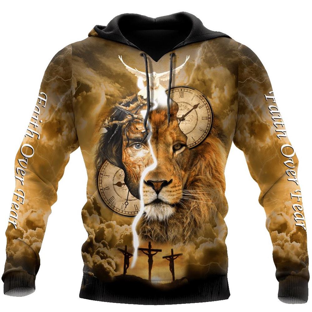 Failth Over Fear Lion Jesus God 3D Hoodie For Man And Women, Jesus Printed 3D Hoodie Failth Over Fear Lion Jesus God 3D Hoodie For Man And Women, Jesus Printed 3D Hoodie