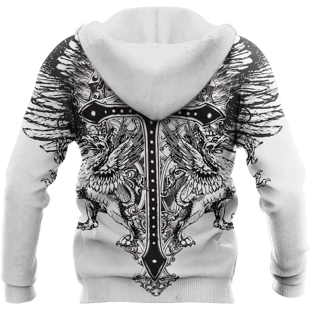 Cross Tattoo Beauty And Power God 3D Hoodie For Man And Women, Jesus Printed 3D Hoodie