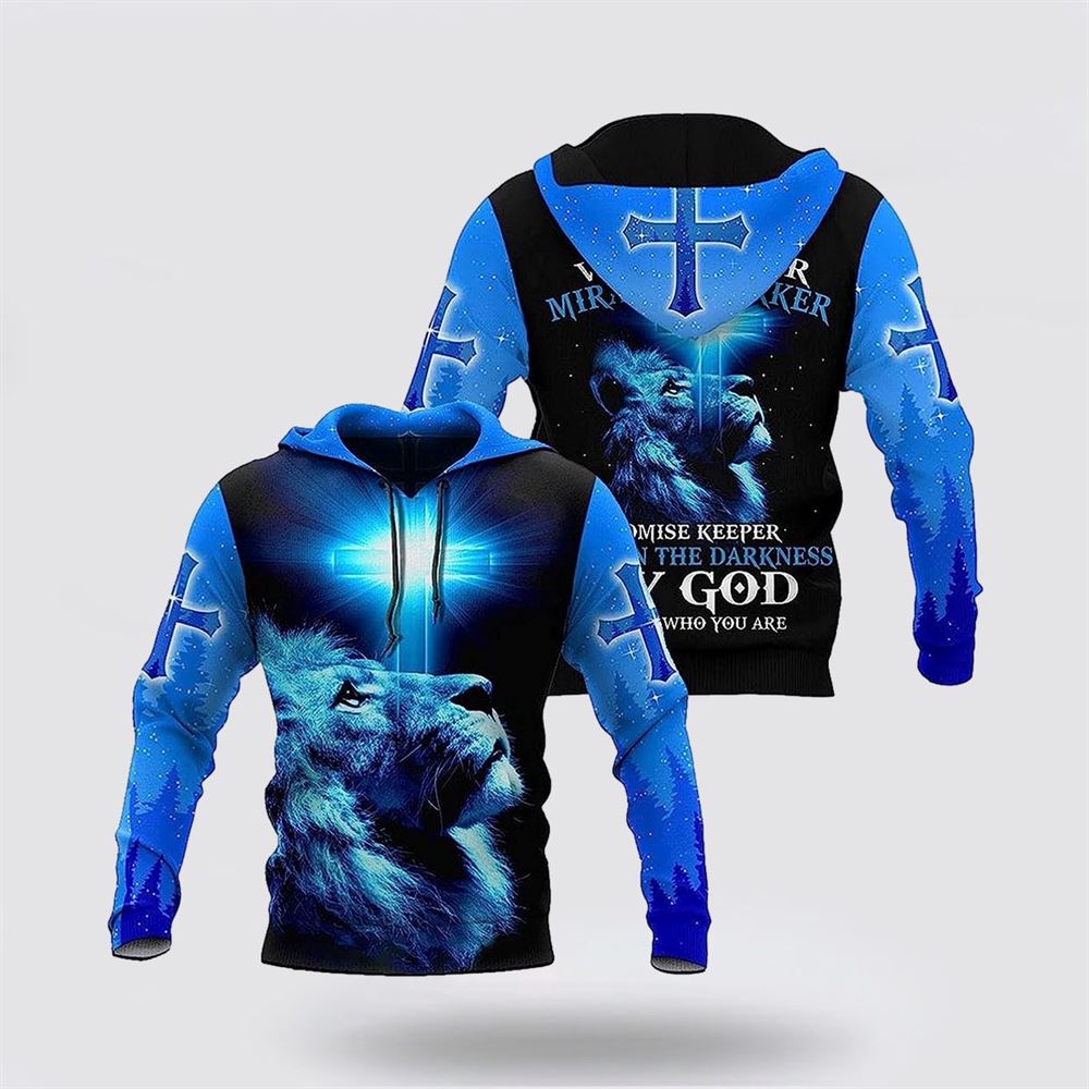 The King Lion Cross Light Blue 3D Hoodies For Women Men, God 3D Printed Hoodie, Christian Apparel Hoodies The King Lion Cross Light Blue 3D Hoodies For Women Men, God 3D Printed Hoodie, Christian Apparel Hoodies
