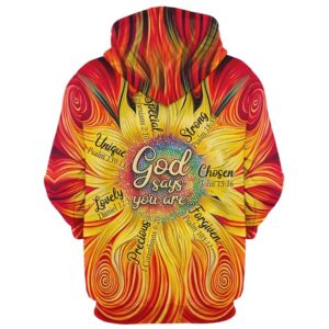 Sunflower God Says You Are Hoodie For Men Women God 3D Printed Hoodie Christian Apparel Hoodies 2 b9makv.jpg