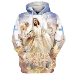 Reaching God’s Hand Jesus Is My Savior 3D Hoodies Jesus Hoodie Men & Women, God 3D Printed Hoodie, Christian Apparel Hoodies