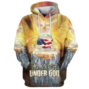 One Nation Under God Hoodies Men & Women, God 3D Printed Hoodie, Christian Apparel Hoodies
