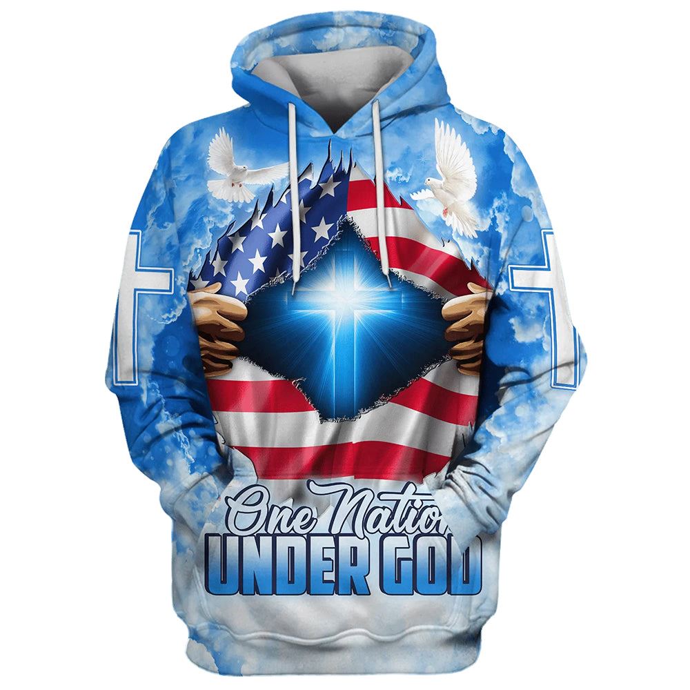 One Nation Under God 3D Hoodies Men & Women, God 3D Printed Hoodie, Christian Apparel Hoodies One Nation Under God 3D Hoodies Men & Women, God 3D Printed Hoodie, Christian Apparel Hoodies