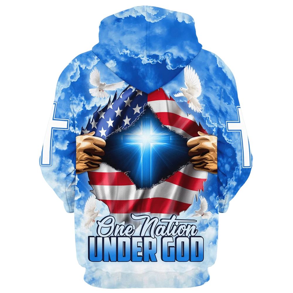 One Nation Under God 3D Hoodies Men & Women, God 3D Printed Hoodie, Christian Apparel Hoodies One Nation Under God 3D Hoodies Men & Women, God 3D Printed Hoodie, Christian Apparel Hoodies