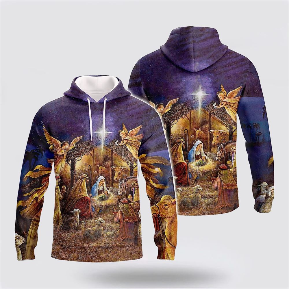 Nativity Scene 3D Hoodies For Women Men, God 3D Printed Hoodie, Christian Apparel Hoodies Nativity Scene 3D Hoodies For Women Men, God 3D Printed Hoodie, Christian Apparel Hoodies