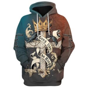 Long Live The King Hoodies Men & Women, God 3D Printed Hoodie, Christian Apparel Hoodies