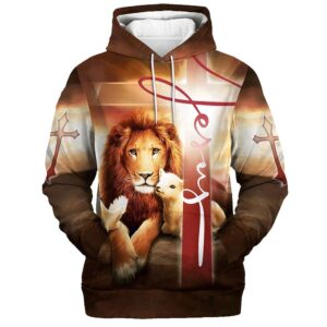 Lion Lamb And Dove 3D Hoodies Men & Women, God 3D Printed Hoodie, Christian Apparel Hoodies