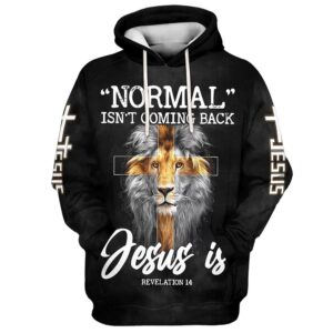 Lion King Faith Cross Normal Isn’t Coming Back Jesus Is Hoodies Jesus Hoodie Men & Women, God 3D Printed Hoodie, Christian Apparel Hoodies