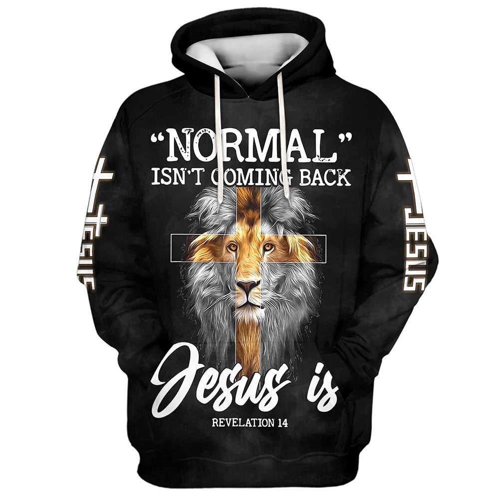 Lion King Faith Cross Normal Isn’t Coming Back Jesus Is Hoodies Jesus Hoodie Men & Women, God 3D Printed Hoodie, Christian Apparel Hoodies
