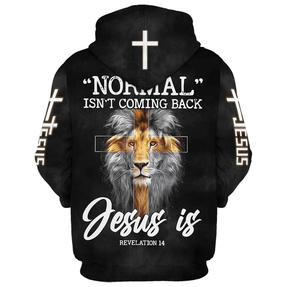 Lion King Faith Cross Normal Isn’t Coming Back Jesus Is Hoodies Jesus Hoodie Men & Women, God 3D Printed Hoodie, Christian Apparel Hoodies