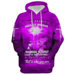 Lion Cross Way Maker Miracle Worker Promise Keeper My God Hoodie For Men & Women, God 3D Printed Hoodie, Christian Apparel Hoodies