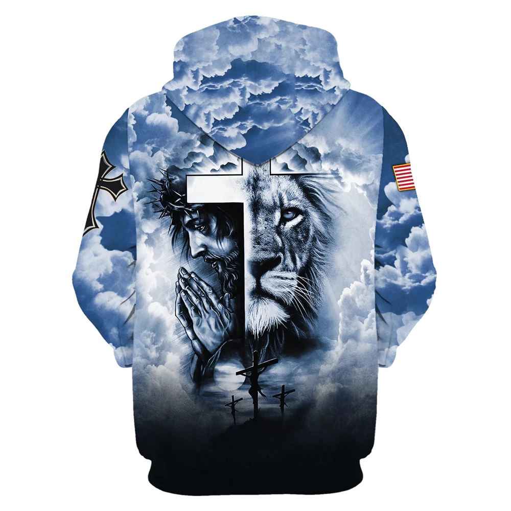 Jesus, Lion And Cross Hoodie For Men & Women, God 3D Printed Hoodie, Christian Apparel Hoodies Jesus, Lion And Cross Hoodie For Men & Women, God 3D Printed Hoodie, Christian Apparel Hoodies