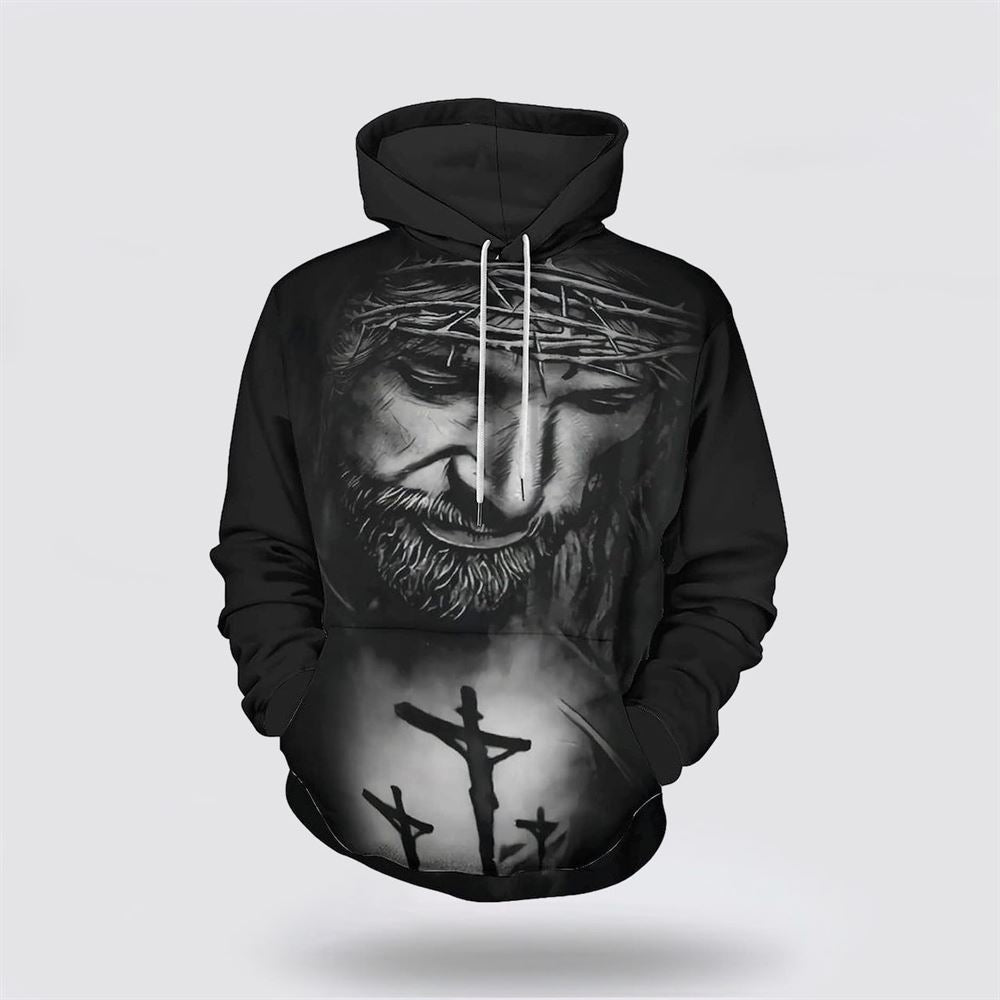 Jesus With Crown Of Thorns 3D Hoodies For Women Men, God 3D Printed Hoodie, Christian Apparel Hoodies Jesus With Crown Of Thorns 3D Hoodies For Women Men, God 3D Printed Hoodie, Christian Apparel Hoodies