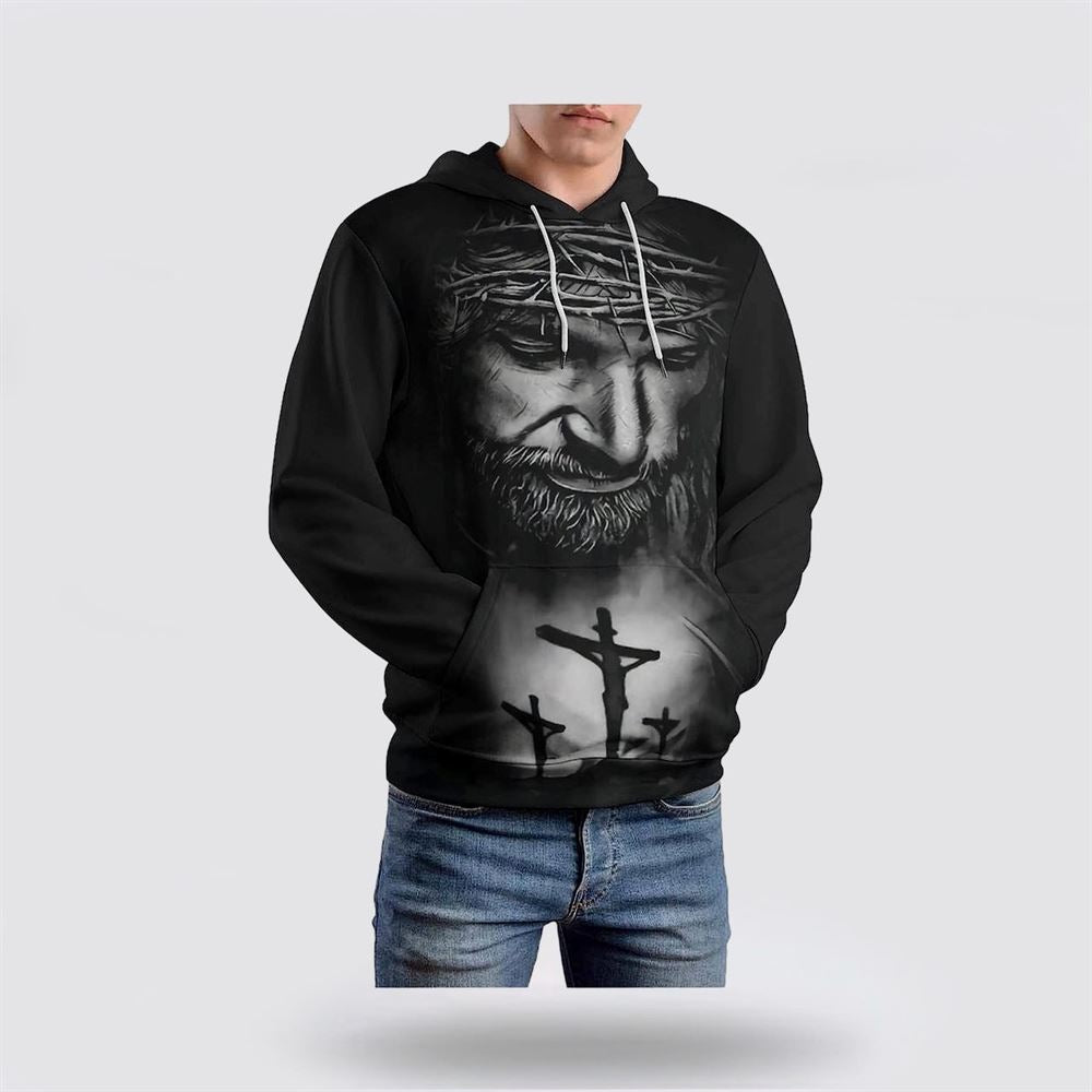 Jesus With Crown Of Thorns 3D Hoodies For Women Men, God 3D Printed Hoodie, Christian Apparel Hoodies Jesus With Crown Of Thorns 3D Hoodies For Women Men, God 3D Printed Hoodie, Christian Apparel Hoodies