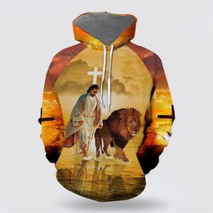 Jesus Walks With Lion Fall For Jesus He Never Leaves 3D Hoodies For Women Men God 3D Printed Hoodie Christian Apparel Hoodies 2 xtclav.jpg