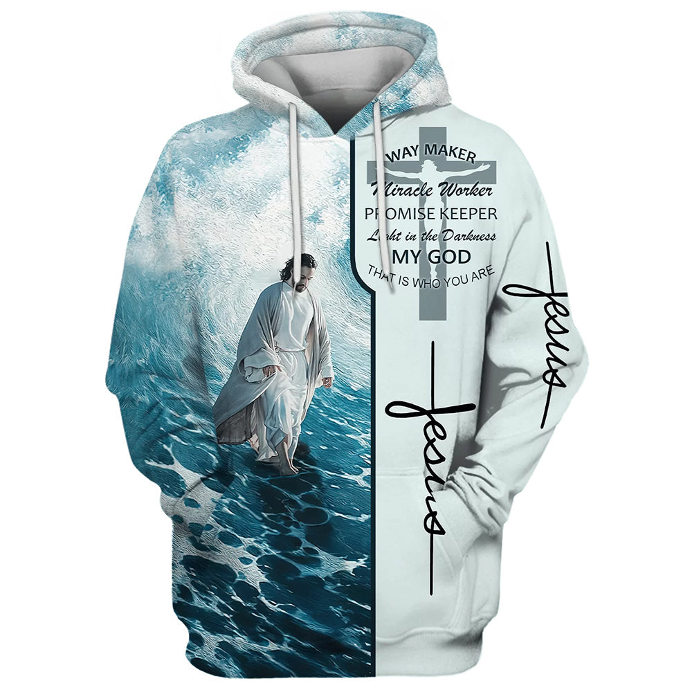 Jesus Walking On Water Hoodies, Waymaker Miracle Worker Promise Keeper Light In The Darkness Hoodie, God 3D Printed Hoodie, Christian Apparel Hoodies Jesus Walking On Water Hoodies, Waymaker Miracle Worker Promise Keeper Light In The Darkness Hoodie, God 3D Printed Hoodie, Christian Apparel Hoodies