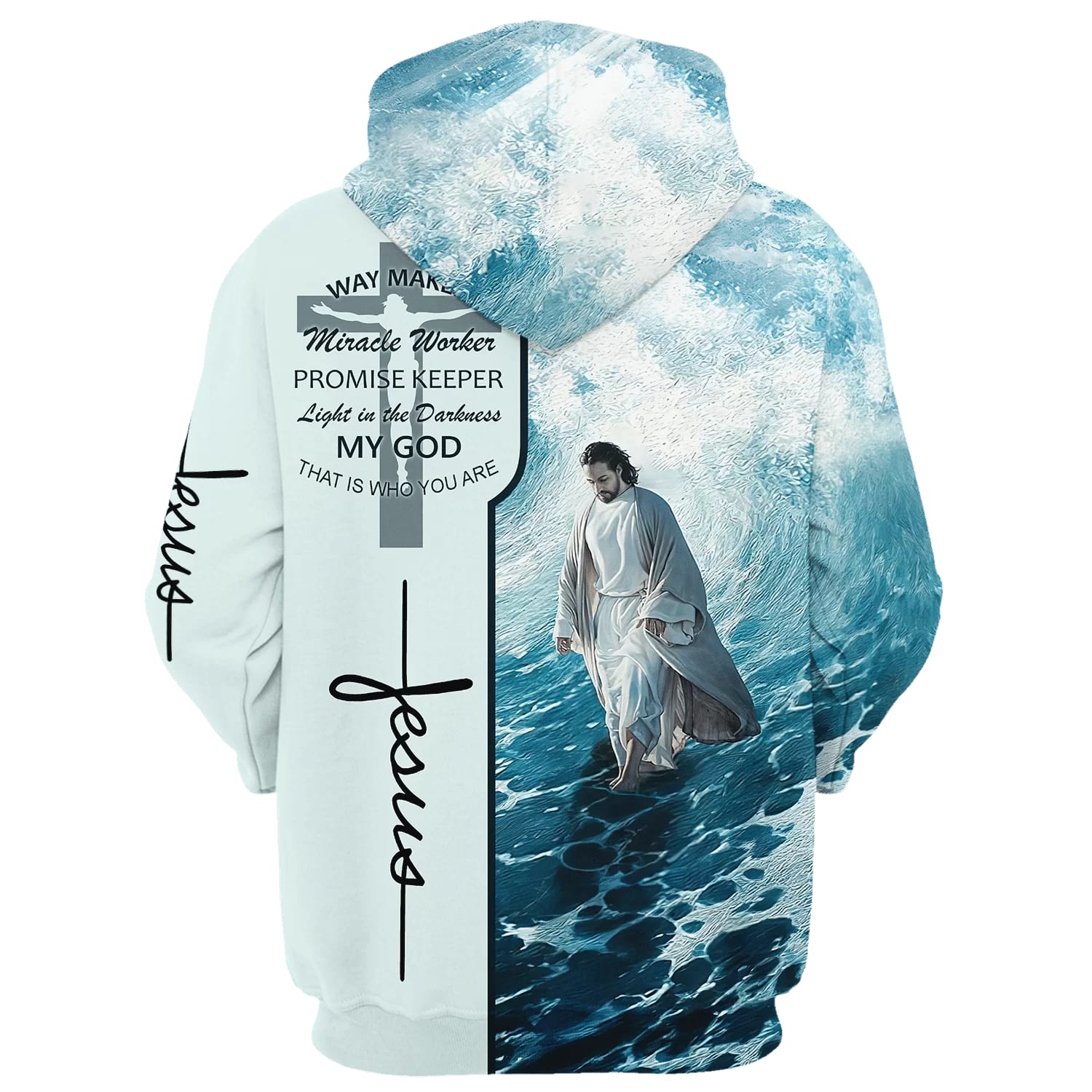 Jesus Walking On Water Hoodies, Waymaker Miracle Worker Promise Keeper Light In The Darkness Hoodie, God 3D Printed Hoodie, Christian Apparel Hoodies Jesus Walking On Water Hoodies, Waymaker Miracle Worker Promise Keeper Light In The Darkness Hoodie, God 3D Printed Hoodie, Christian Apparel Hoodies