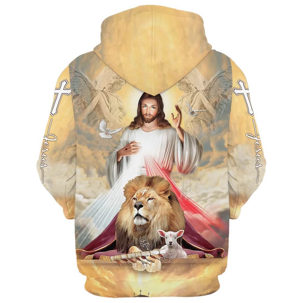 Jesus The Lion Of Judah The Lamb Of God Hoodies Jesus Hoodie Men & Women, God 3D Printed Hoodie, Christian Apparel Hoodies