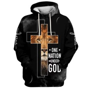 Jesus The Lion Of Judah One Nation Under God Hoodies Jesus Hoodie Men & Women, God 3D Printed Hoodie, Christian Apparel Hoodies
