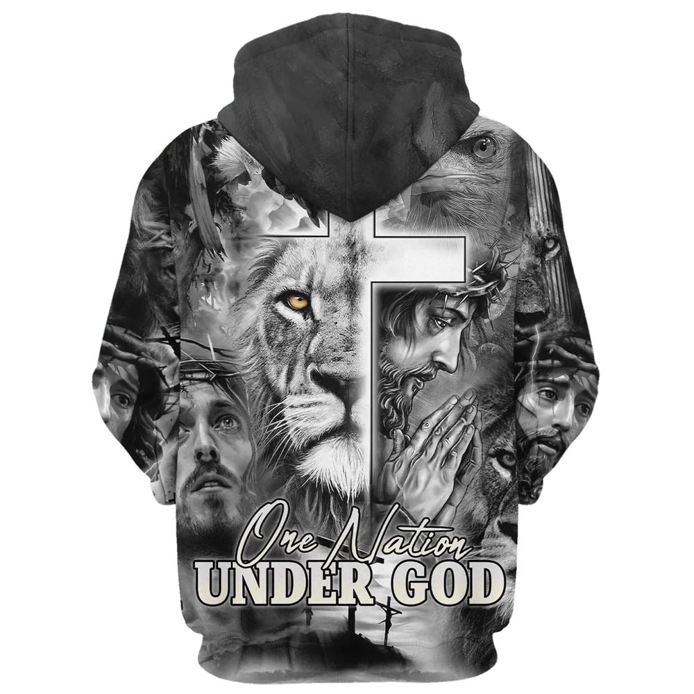 Jesus The Cross Lion Of Judah Hoodie For Men & Women, God 3D Printed Hoodie, Christian Apparel Hoodies