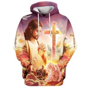 Jesus Prays For His Disciples 3D Hoodies Jesus Hoodie Men & Women, God 3D Printed Hoodie, Christian Apparel Hoodies