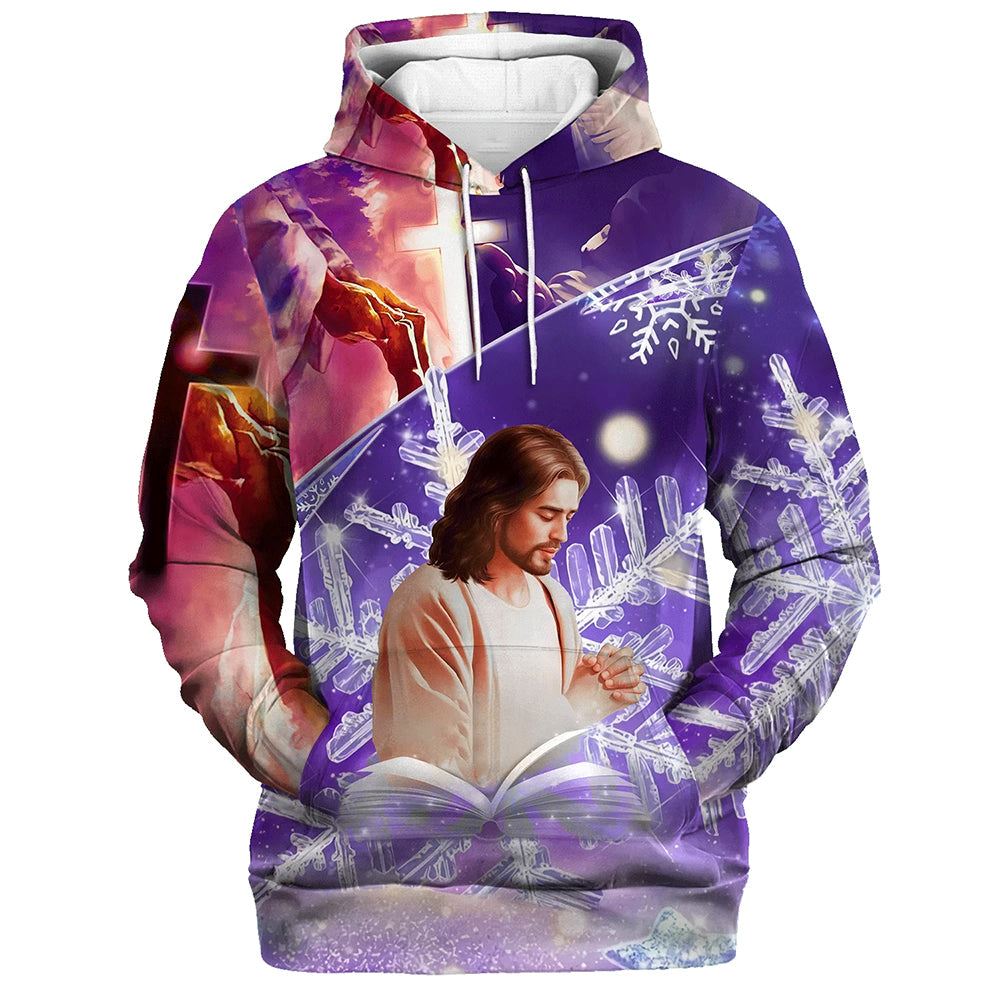 Jesus Pray 3D Hoodies Jesus Hoodie Men & Women, God 3D Printed Hoodie, Christian Apparel Hoodies