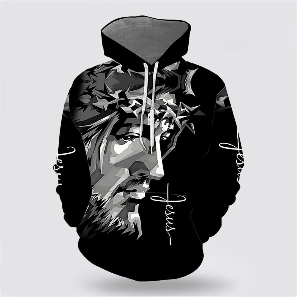 Jesus Portrait 3D Hoodies For Women Men, God 3D Printed Hoodie, Christian Apparel Hoodies