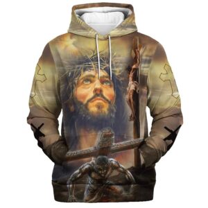 Jesus On The Cross 3D Hoodies Jesus Hoodie Men & Women, God 3D Printed Hoodie, Christian Apparel Hoodies