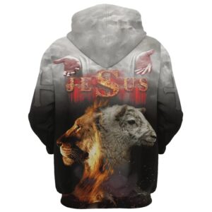 Jesus Lion And Lamb The Hand Of Jesus Hoodie For Men Women God 3D Printed Hoodie Christian Apparel Hoodies 2 icolrc.jpg