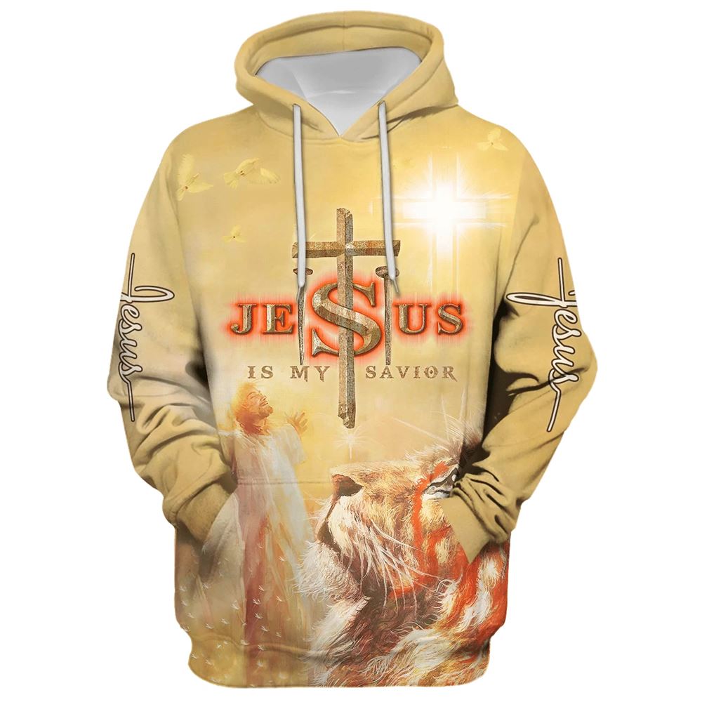 Jesus Is My Savior, Jesus And Lion Hoodie For Men & Women, God 3D Printed Hoodie, Christian Apparel Hoodies Jesus Is My Savior, Jesus And Lion Hoodie For Men & Women, God 3D Printed Hoodie, Christian Apparel Hoodies