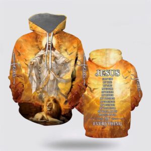 Jesus Is My God My King My Lord Lion 3D Hoodies For Women Men, God 3D Printed Hoodie, Christian Apparel Hoodies