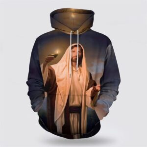 Jesus Holding Candle 3D Hoodies For Women Men, God 3D Printed Hoodie, Christian Apparel Hoodies