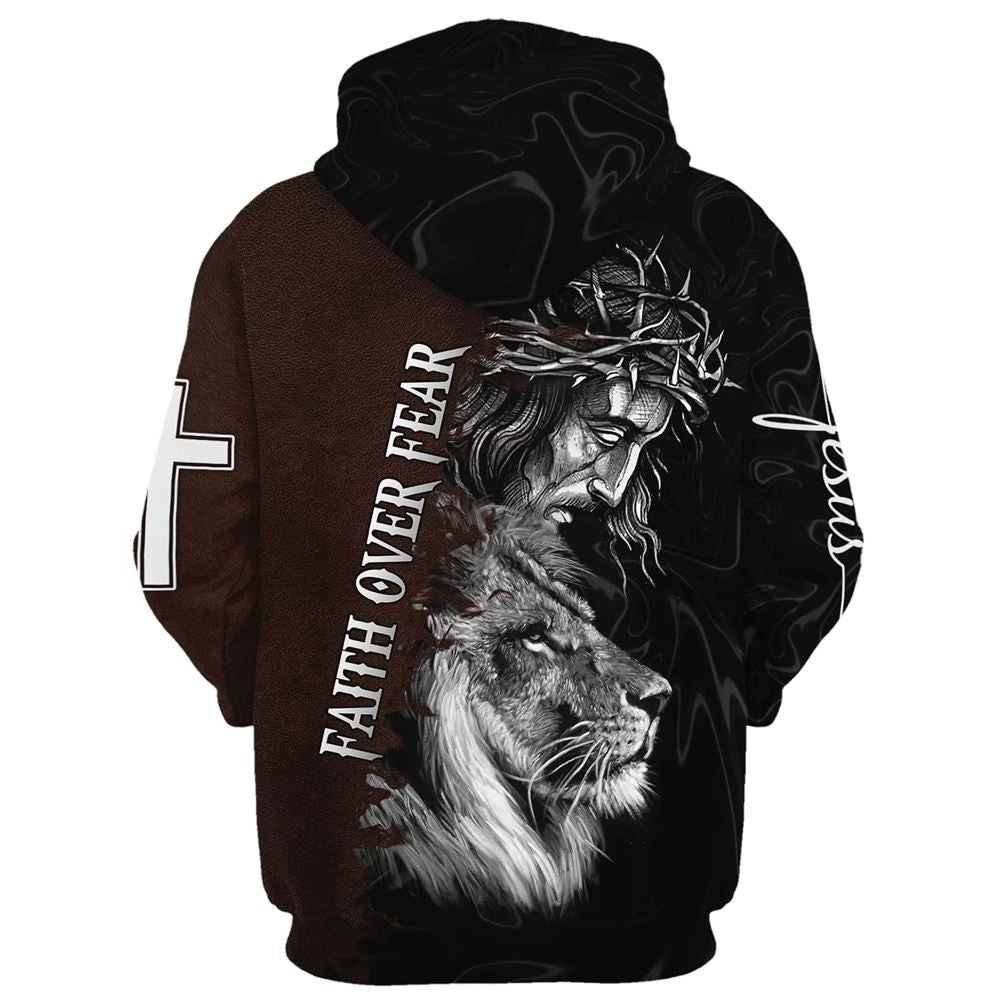 Jesus Crown Of Thorns And Lion Hoodie Faith Over Fear Hoodies Jesus Hoodie Men & Women, God 3D Printed Hoodie, Christian Apparel Hoodies Jesus Crown Of Thorns And Lion Hoodie Faith Over Fear Hoodies Jesus Hoodie Men & Women, God 3D Printed Hoodie, Christian Apparel Hoodies