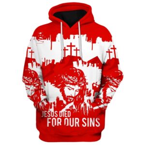 Jesus Christian Jesus Died For Our Sins Hoodies Jesus Hoodie Men & Women, God 3D Printed Hoodie, Christian Apparel Hoodies
