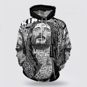 Jesus Christ And Lion Half Face 3D Hoodies For Women Men, God 3D Printed Hoodie, Christian Apparel Hoodies