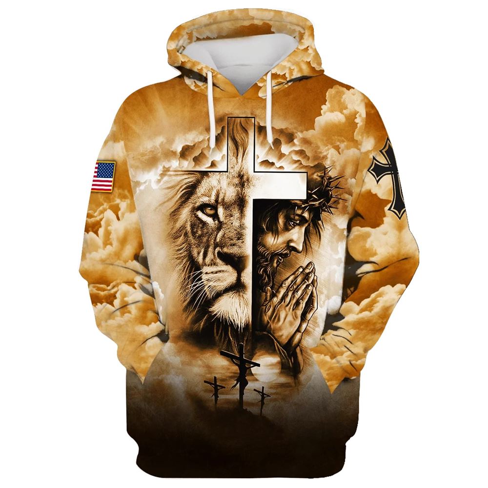 Jesus And The Cross Lion Of Judah Hoodie For Men & Women, God 3D Printed Hoodie, Christian Apparel Hoodies Jesus And The Cross Lion Of Judah Hoodie For Men & Women, God 3D Printed Hoodie, Christian Apparel Hoodies