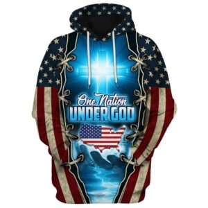 Hand Of God American One Nation Under God Hoodies Men & Women, God 3D Printed Hoodie, Christian Apparel Hoodies